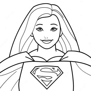 Supergirl with a Cape Coloring Page | Supergirl 塗色頁