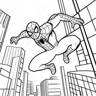Spider Man Swinging Through the City Coloring Page | Amazing Spider Man 塗色頁