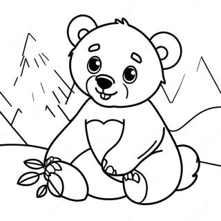 Cute Grizzly Bear Cub Coloring Page