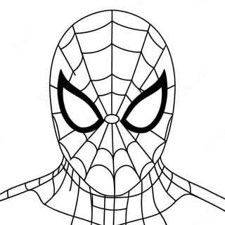 Spiderman Face Coloring Page | Spiderman Face 塗色頁