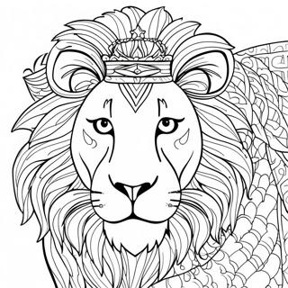 Detailed Lion Coloring Page | Hard Animals 塗色頁