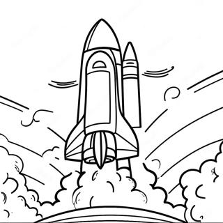 Space Shuttle Launching into the Sky Coloring Page | Space Shuttle 塗色頁
