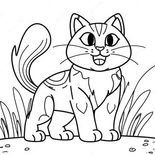 Fierce Warrior Cat in Battle Coloring Page | Realistic Warrior Cat 塗色頁