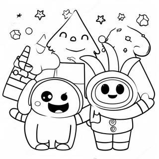 Festive Among Us Characters Coloring Page | Christmas Among Us 塗色頁