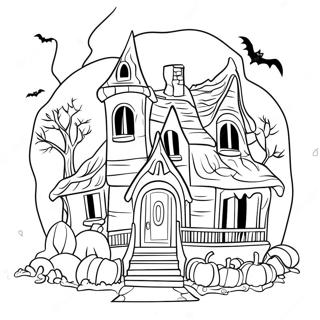 Spooky Monster House Coloring Page
