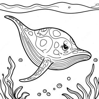 Sting Ray Swimming Gracefully Coloring Page | Sting Ray 塗色頁