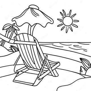 Beach Summer Scene Coloring Page | Beach Summer 塗色頁