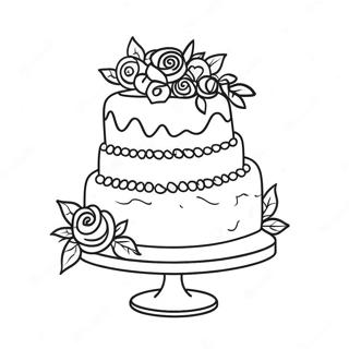 Elegant Wedding Cake Coloring Page | Wedding Cake 塗色頁