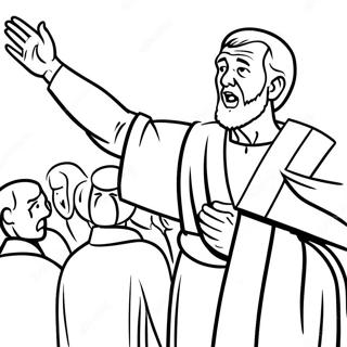 Apostle Paul Preaching Coloring Page | Apostle Paul 塗色頁