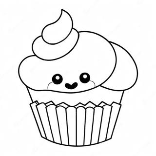Adorable Cupcake Coloring Page | Cute Dessert 塗色頁