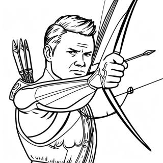 Hawkeye with Bow and Arrow Coloring Page