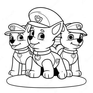 Paw Patrol Valentine's Day Coloring Page | Paw Patrol Valentines Day 塗色頁
