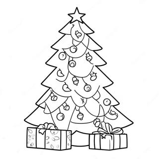 Festive Christmas Tree Coloring Page