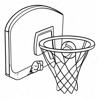 Basketball Hoop with Colorful Ball Coloring Page | Basketball Hoop 塗色頁