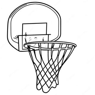 Slam Dunk Basketball Hoop Coloring Page | Basketball Hoop 塗色頁