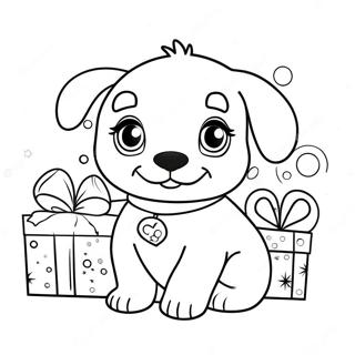 Christmas Puppy Coloring Page | Christmas Puppy 塗色頁