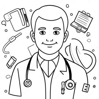 Colorful Healthcare Heroes Coloring Page | Healthcare Posters 塗色頁