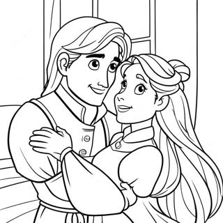 Rapunzel and Flynn Coloring Page | Rapunzel and Flynn 塗色頁