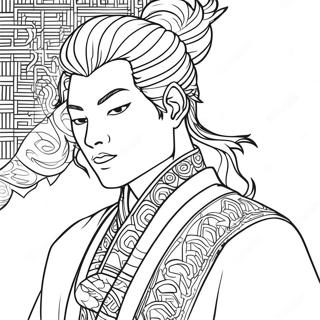 Tengen Uzui with His Stylish Hair Coloring Page | Tengen Uzui 塗色頁