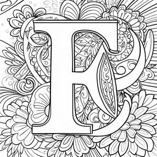 Fancy Letter F Coloring Page | Letter F 塗色頁