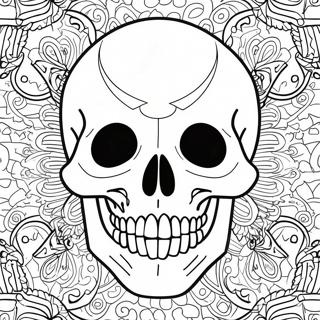 Scary Skull Coloring Page | Scary Skull 塗色頁