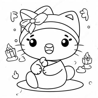 Merry Christmas Hello Kitty Coloring Page | Merry Christmas Hello Kitty 塗色頁