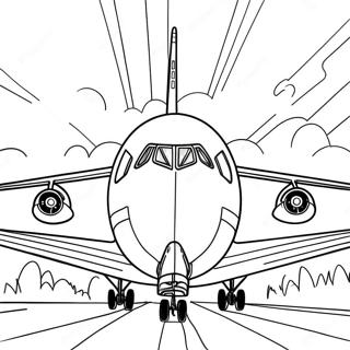 747 Airplane Coloring Page | 747 Airplane 塗色頁