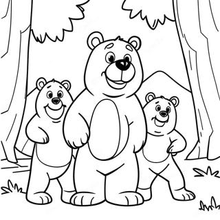 Brother Bear with Friends Coloring Page | Brother Bear 塗色頁