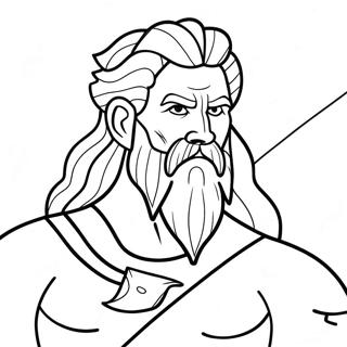 Zeus with Thunderbolt Coloring Page