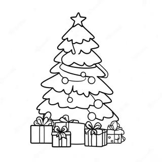 Festive Christmas Tree Coloring Page | Christmas Vacation 塗色頁