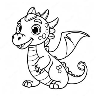 Playful Baby Dragon Coloring Page | Cute Dragon 塗色頁