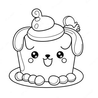 Cute Puppy Birthday Cake Coloring Page | Dog Birthday 塗色頁