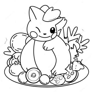 Pokemon Thanksgiving Feast Coloring Page | Pokemon Thanksgiving 塗色頁