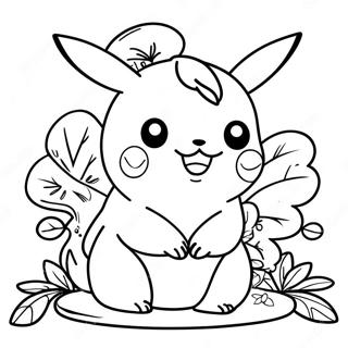 Pikachu with Thanksgiving Turkey Coloring Page | Pokemon Thanksgiving 塗色頁