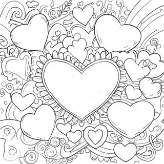 Cute Valentine Hearts Coloring Page | Will You Be My Valentine 塗色頁