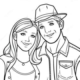 Boyfriend and Girlfriend in Funky Style Coloring Page | Friday Night Funkin 塗色頁