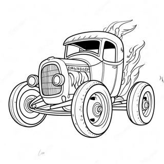 Bone Shaker Racing Through Flames Coloring Page | Bone Shaker Hot Wheels 塗色頁
