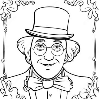 Golden Ticket Willy Wonka Coloring Page | Willy Wonka 塗色頁