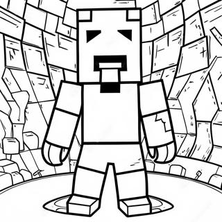 Minecraft Steve with Diamond Armor Coloring Page | Minecraft Steve 塗色頁