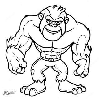 Beast Boy Transforming into a Gorilla Coloring Page | Beast Boy 塗色頁