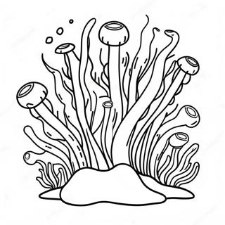 Colorful Seaweed Underwater Scene Coloring Page | Seaweed 塗色頁