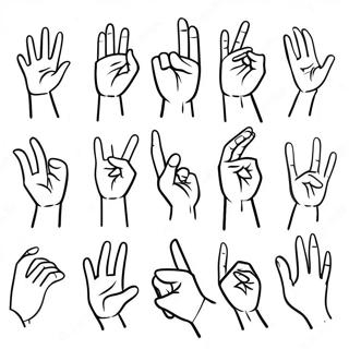 Sign Language Alphabet Coloring Page