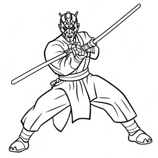 Darth Maul with Double Lightsaber Coloring Page | Darth Maul 塗色頁