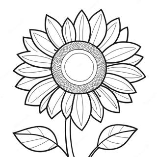 Vibrant Sunflower Coloring Page | Summer Flowers 塗色頁