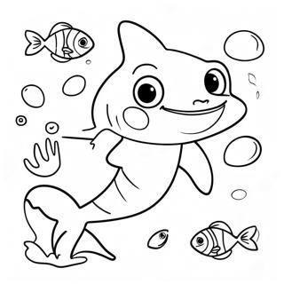Shark Boy with Colorful Fish Coloring Page | Shark Boy 塗色頁