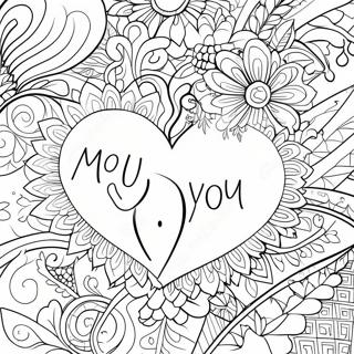 Heartfelt I Love You Mom and Dad Coloring Page | I Love You Mom and Dad 塗色頁