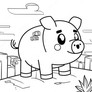 Minecraft Pig Coloring Page