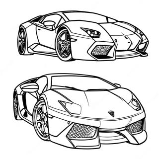 Fast Lamborghini Racing Coloring Page | Lamborghini Hot Wheels 塗色頁