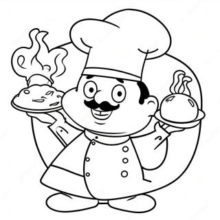 Funny Chef Cooking Coloring Page | Chef 塗色頁