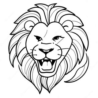 Majestic Lion Roaring Coloring Page